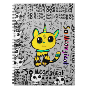Caderno Espiral Notebook de Cat tão mewogical