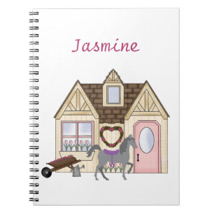 Caderno Espiral Notebook de Cavalo Personalizado da Casa dos Pôs