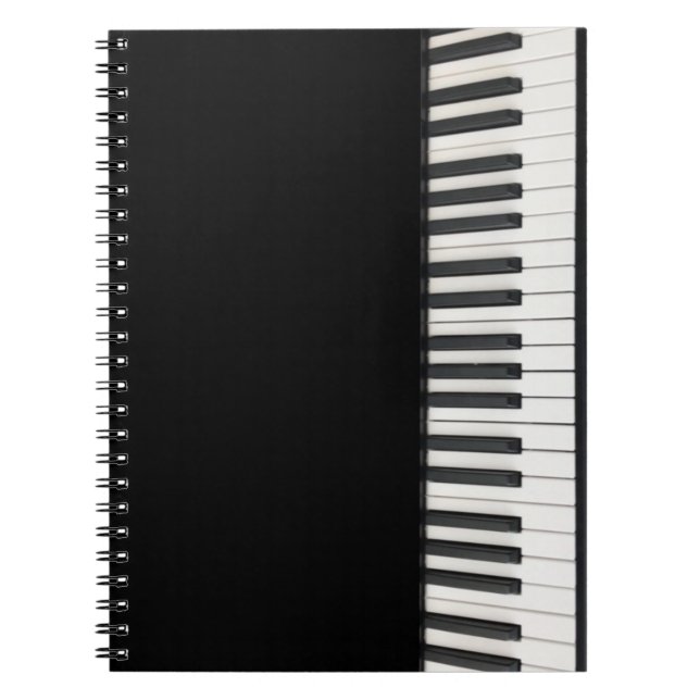 Caderno Espiral Notebook de chaves Piano personalizáveis (Frente)
