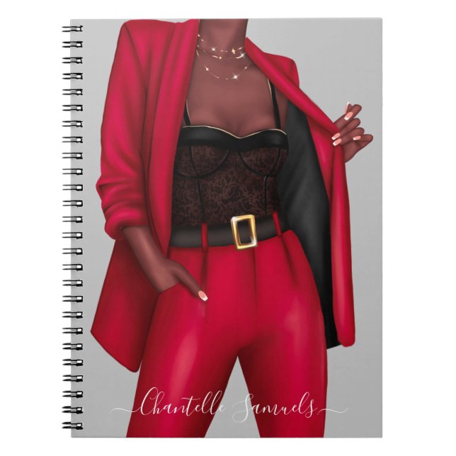 Caderno Espiral Notebook de chefe de garota personalizado (Frente)