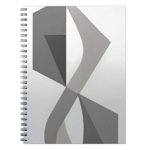 Caderno Espiral Notebook de Cinza geométrica