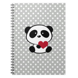 Caderno Espiral Notebook de Cinzas de Urso Cardíaco