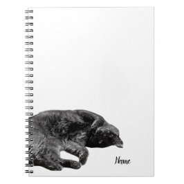 Caderno Espiral Notebook de Cobrir espiral de gatos pretos de 5,5"