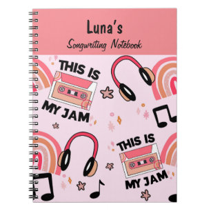 Caderno Espiral Notebook de composição divertida para garotas