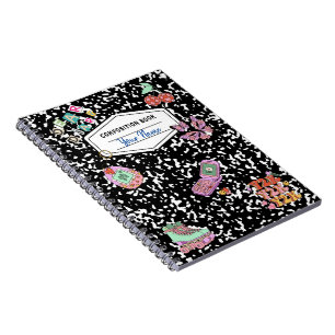 Caderno Espiral Notebook de composição retrorreflectora Y2K