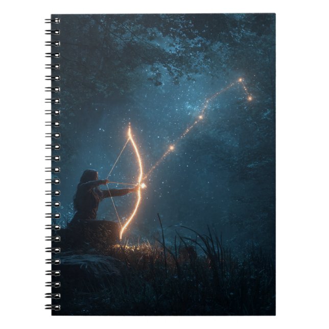 Caderno Espiral Notebook de constelação Sagittarius Archer (Frente)