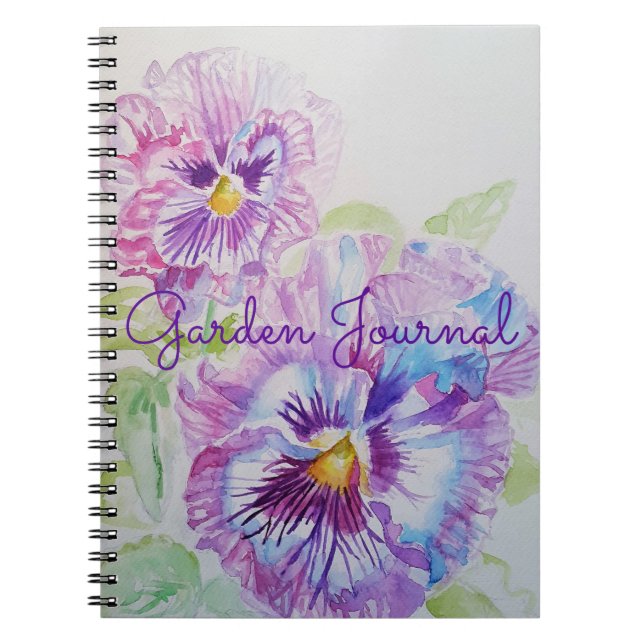 Caderno Espiral Notebook de cor d'água flexível com Diário de jard (Frente)