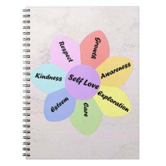 Caderno Espiral Notebook de cor pastel Rainbow Self Love