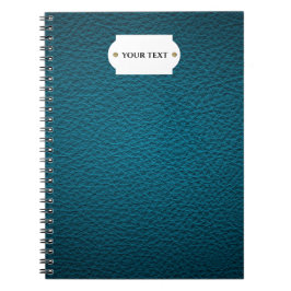 Caderno Espiral Notebook de couro azul.