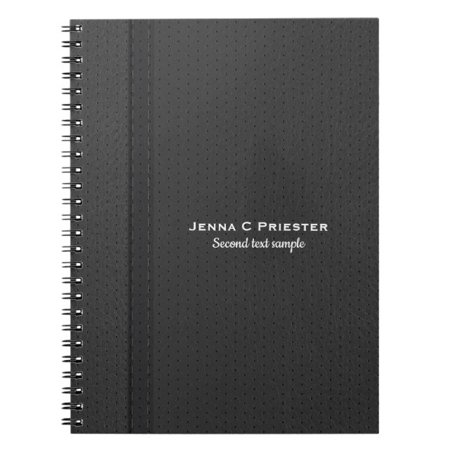 Caderno Espiral Notebook de couro de Cinza escura (Frente)