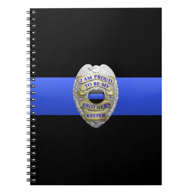 Caderno Espiral Notebook de Crachá Thin Blue Line Brothers Keeper (Frente)