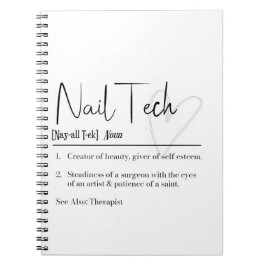 Caderno Espiral Notebook de definição técnica de unhas