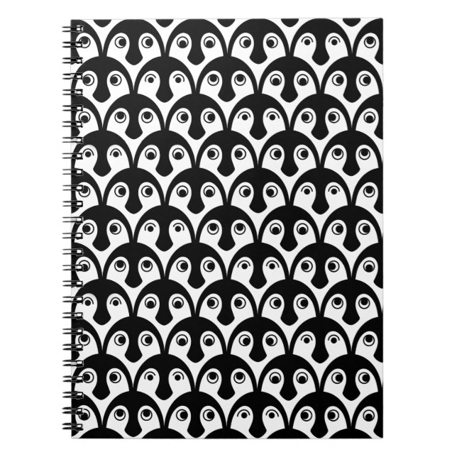 Caderno Espiral Notebook de desfile de pinguins bonito (Frente)