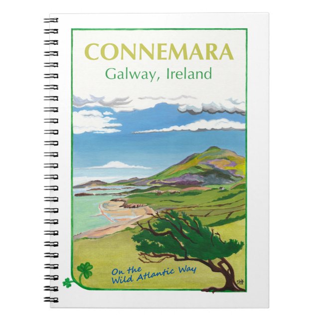 Caderno Espiral Notebook de Design de Poster de viagens Connemara (Frente)