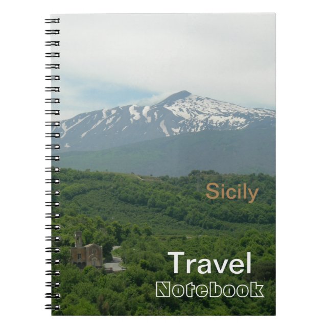Caderno Espiral Notebook de destino Sicília Viagem (Frente)
