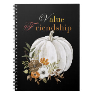 Caderno Espiral Notebook de Dia das Bruxas Pumpkin de Amizade Valo