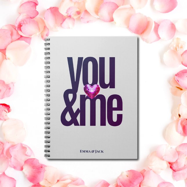 Caderno Espiral Notebook de Dia de os namorados Personalizado (You & Me Personalized Valentine's Day Notebook)