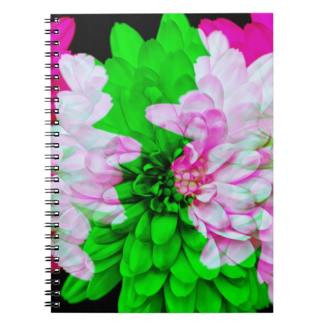 Caderno Espiral Notebook de Diário abstrato Art Flower Flower (Frente)