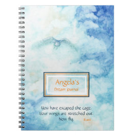 Caderno Espiral Notebook de Diário de Arte Azul Personalizado