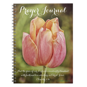 Caderno Espiral Notebook de Diário de oração da flor de tulipa ros