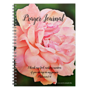 Caderno Espiral Notebook de Diário de oração da Flor Rosa bonito r