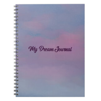 Caderno Espiral Notebook de Diário de Sonhos e Nuvens Rosa