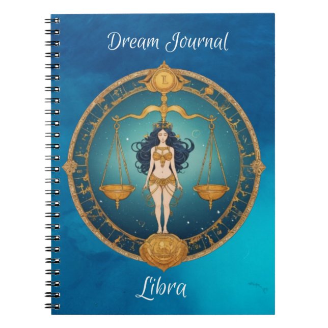 Caderno Espiral Notebook de Diário Libra Sonho com Sinal Zodíaco (Frente)