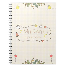Caderno Espiral Notebook de diário personalizado com nome