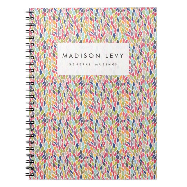 Caderno Espiral Notebook de Diário personalizado com tendências pa (Frente)
