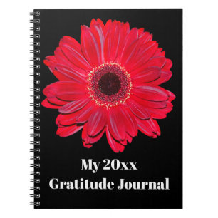 Caderno Espiral Notebook de Diário personalizado Gerbera Daisy