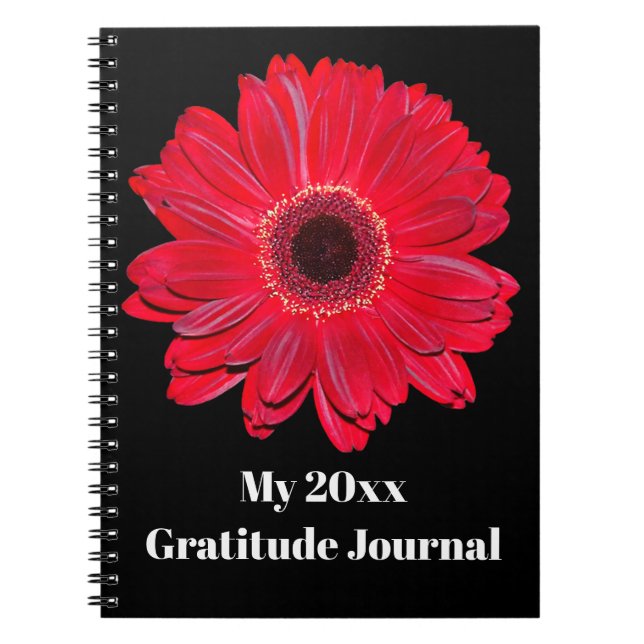 Caderno Espiral Notebook de Diário personalizado Gerbera Daisy (Frente)