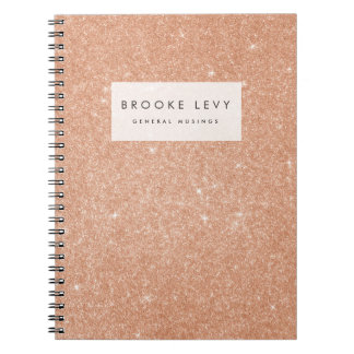 Caderno Espiral Notebook de Diário Personalizado Glitter Sparkle