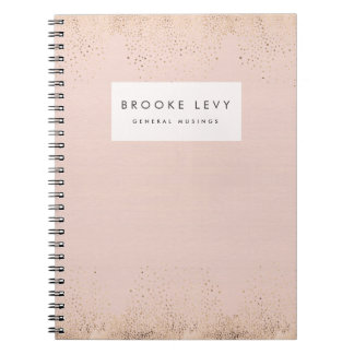 Caderno Espiral Notebook de Diário Personalizado Peach do Folheto