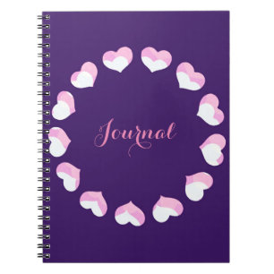 Caderno Espiral Notebook de Diário roxo, cor-de-rosa, círculo