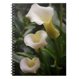 Caderno Espiral Notebook de Diário White Calla Lily Garden