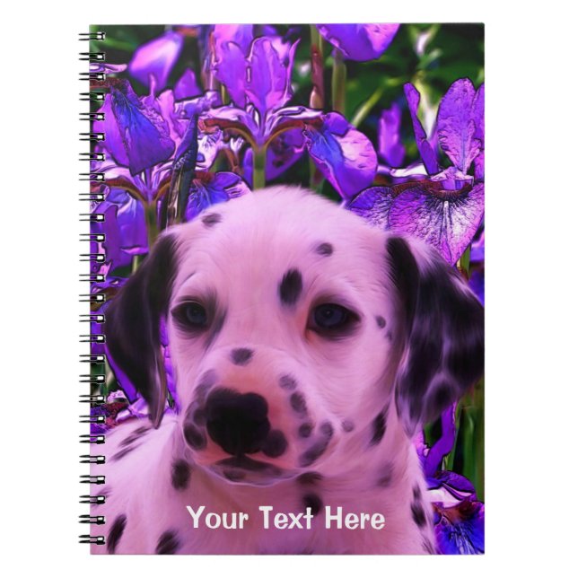 Caderno Espiral Notebook de Dog Art Dalmaciano Puppy Fantasy (Frente)
