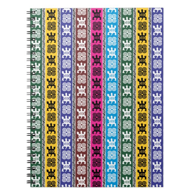 Caderno Espiral Notebook de elementos africanos (Frente)