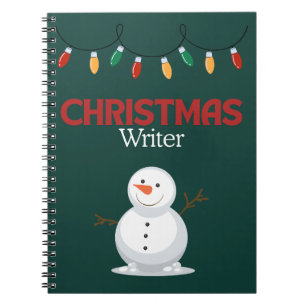 Caderno Espiral Notebook de escritor de Natal - Neve