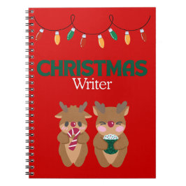 Caderno Espiral Notebook de escritor natalino - Reindeer