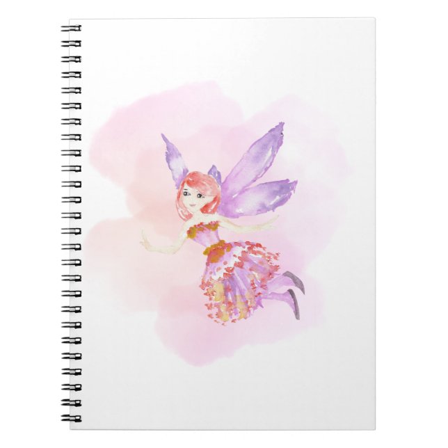 Caderno Espiral Notebook de fada de aquarela (Frente)