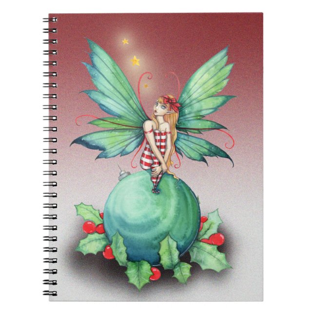 Caderno Espiral Notebook de fada de Natal (Frente)