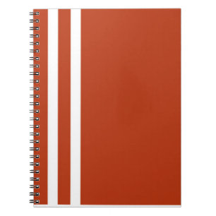 Caderno Espiral Notebook de faixas laranja e brancas