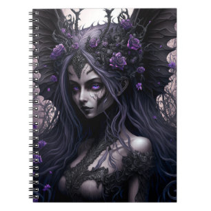 Caderno Espiral Notebook de fantasia de fantasia gótico Fairy Dark