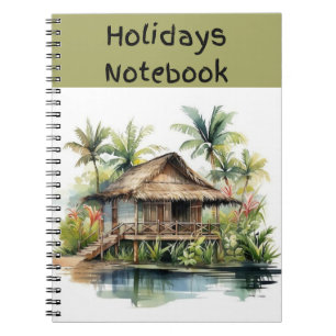 Caderno Espiral Notebook de férias tropical