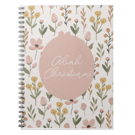 Caderno Espiral Notebook de flor selvagem personalizado Baby