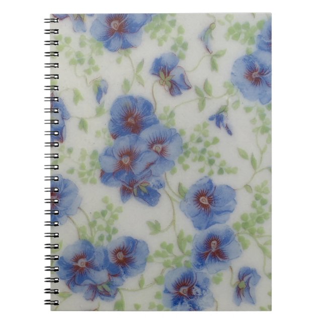 Caderno Espiral Notebook de flor selvagem violeta espiral (Frente)