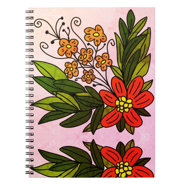 Caderno Espiral Notebook de flores (Frente)