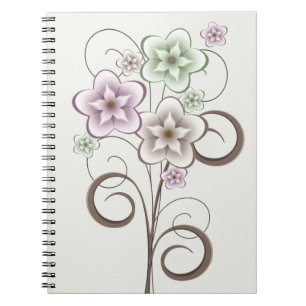 Caderno Espiral Notebook de Flores e Curls
