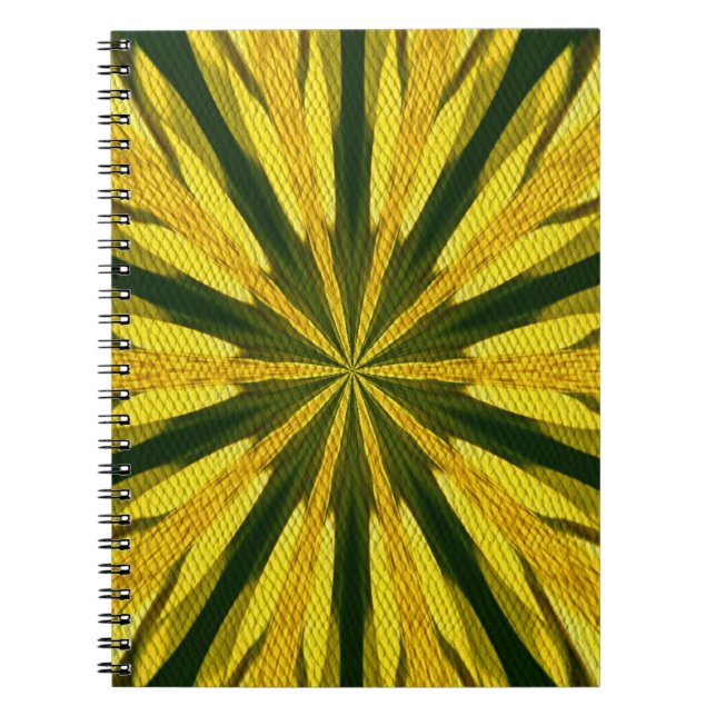 Caderno Espiral Notebook De Formas Amarelo E Verde Abstrato (Frente)