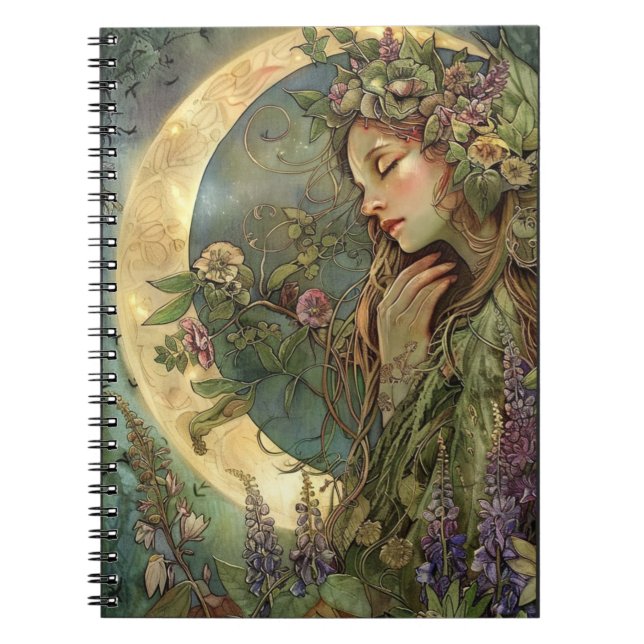 Caderno Espiral Notebook De Foto Espiral Crescent Moon Ostara (Frente)